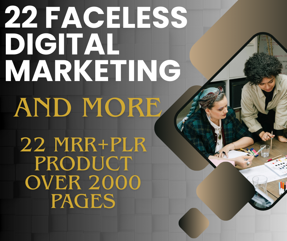 22 DFY Faceless Marketing Products with MRR & PLR