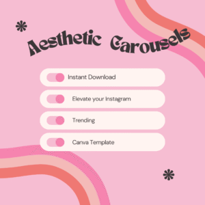 “Aesthetic Pink Instagram Carousel Pack | 100 Templates With PLR & MRR Rights